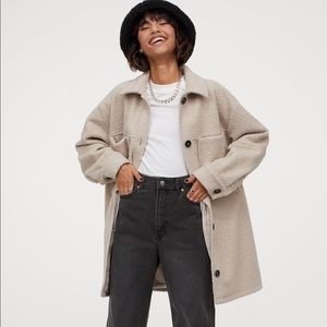 H&M Oversized shirt jacket (shacket) in beige